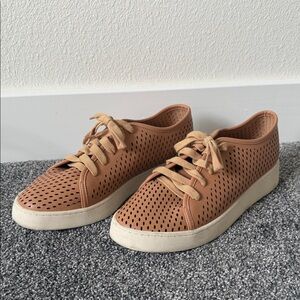 Mi.iM Tan Perforated Lace-Up Sneakers